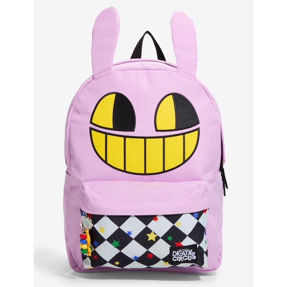 The Amazing Digital Circus Jax Backpack Purple 3D Ears Laptop Sleeve NWT